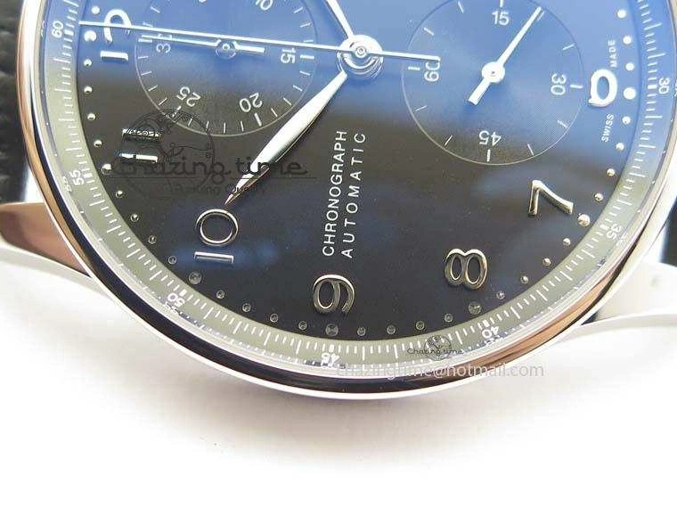 MIROTIME 0122 Reliable Portuguese IW371447 ZF 1:1 Best Edition SS Black Dial On Black Leather Strap A79350 V 7274